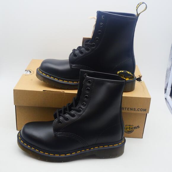 NEW Dr. Martens Women's 6 1460 Smooth Black Leather Combat Boots - Picture 5 of 10
